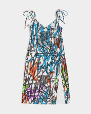 Graffiti Women's Tie Strap Split Dress