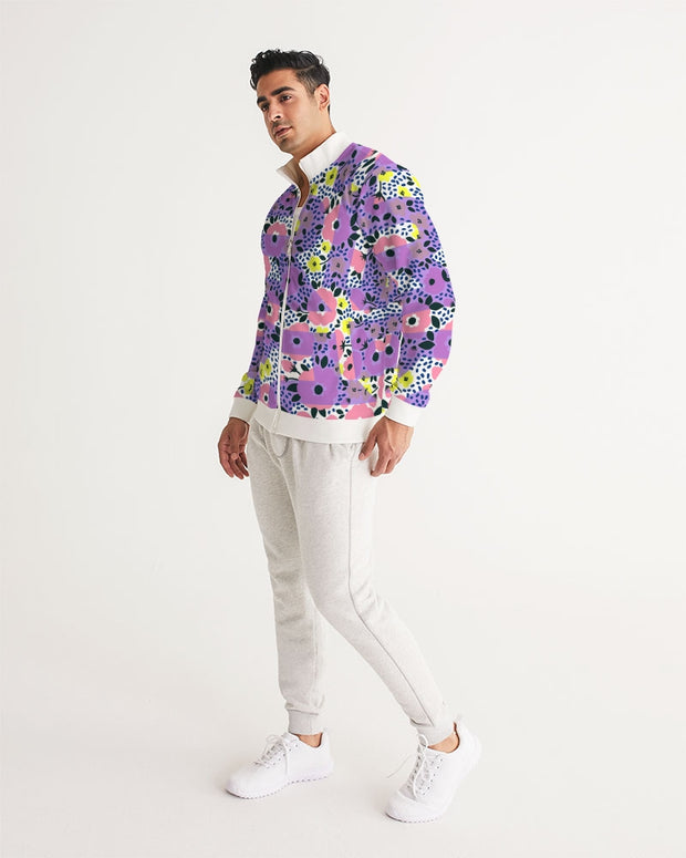 stylish men's track jacket - floral printed