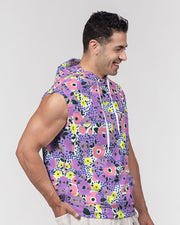 printed sleeveless hoodie